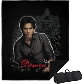 LOGOVISION Vampire Diaries Picnic Outdoor Blanket, 50"x60" Damon, Foldable Blanket for Picnic, Beach, Camping, Park, Tailgate