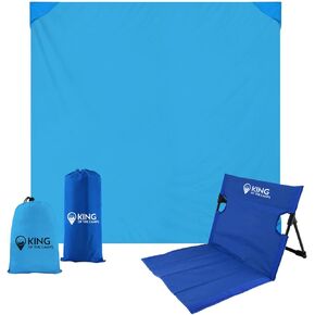 Adjustable Backrest & Outdoor Blanket Kit - Outdoor Portable Camping Chair - Packable Waterproof Picnic Blanket - Portable Seat & Outside Blanket Bundle - Hiking & Camping Essentials
