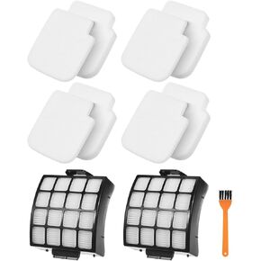 Replacement Filters for Shark Stratos AZ3002 AZ3000 AZ3000W DuoClean PowerFins Upright Vacuum Cleaner 1 Soft Brush Roller 2 Filters 4 Foam & Felt Filters 1 Cleaning Brush