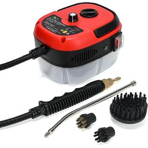 High Temperature Pressurized Steam Cleaner 2500W Handheld High Pressure Steam Cleaning Machine Portable 110V 1000ml Tank for Kitchen Toilet Car (White) 190x150x130mm