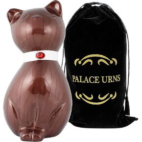 Cat Urn/Cat Shaped Cremation Urn/Urn for Cat Ashes/Metal Cat Urn/Urn for Brown Cat Ashes/Cat Memorial Urn