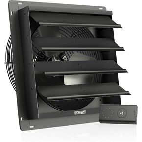 AC Infinity AIRLIFT T14, Shutter Exhaust Fan 14" with Temperature Humidity Controller, Bluetooth App - Wall Mount Ventilation and Cooling for Sheds, Attics, Workshops