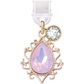 ELISE & FONDA TP323 Type-C USB Charging Port Anti Dust Plug Crystal Water Droplet Cell Phone Charm for Samsung/Huawei/OnePlus/Xiaomi/oppo Android Phones (Pink)