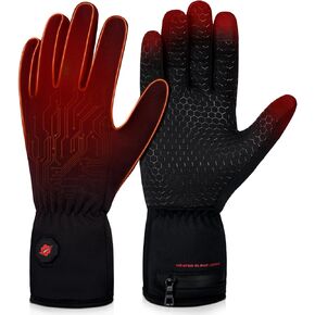 Dr.Warm Heated Glove Liners for Men Women, Thin Heated Work Gloves with Touch Screen Fingers Rechargeable Battery Heated Gloves, Hand Warmers for Winter Driving, Typing, Running