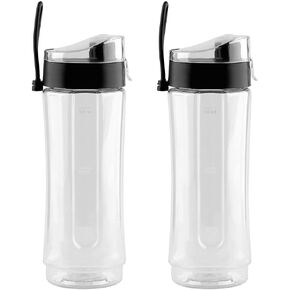 Anbige Replacement Parts Sports Bottle with Spill-Proof Lid,Compatible with Oster MyBlend Plus Personal Blender (2 20oz + 2 lids)