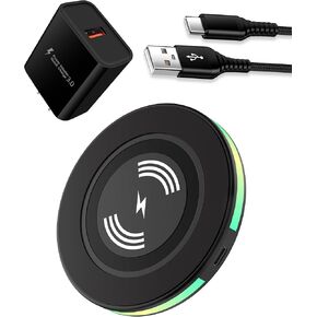 15w Galaxy S24 Ultra Wireless Charging Pad for Samsung Galaxy S24 Ultra 5G S23 Plus Z Flod 6 QI Android Wireless Charger Station for Apple iPhone 16 Pro Max 16Pro 16 Plus 15 Cargador Mat Fast Charging