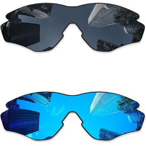 Ploarized Replacement Lenses for Oakley M2 Frame OO9212/M2 Frame XL OO9343/M2 Frame Asian Fit Sunglasses - Black + Ice Blue