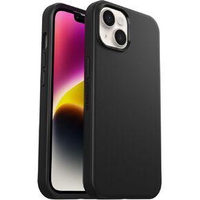 حافظة OtterBox iPhone 14 & iPhone 13 Symmetry Series - أسود، أنيق للغاية، متوافق مع الشحن اللاسلكي، حواف مرتفعة تحمي الكاميرا والشاشة