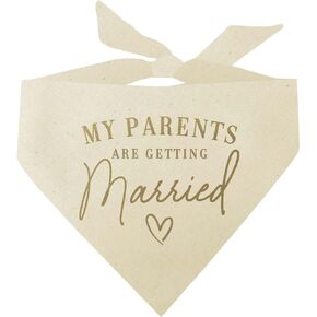 My Parents are Getting Married Dog Bandana (Gold Print On Natural)