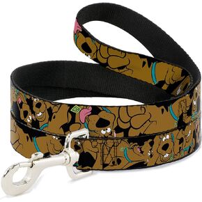 Buckle-Down Pet Leash - Scooby Doo Stacked CLOSE-UP Black - 4 Feet Long - 1.5" Wide