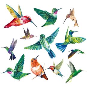 4 PCS Hummingbirds Anti-Collision Window Bird Stickers Stop Birds from Hitting Windows Glass Door Window Stickers Static Window Clings Bird Window Decals