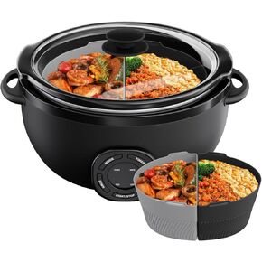 7 Quart Slow Cooker, Electric Slow Cooker Oval with Nonstick Removable Inner Ceramic Pot, Programmable Slow Cooker with 3 Temp Settings (Only one slow cooker)