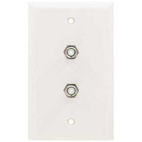 Morris 85021 Double F Connector Wall Plate, White