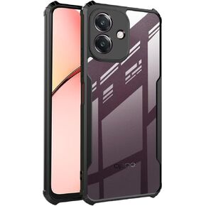QUIETIP Case Compatible with Oppo A40 & A3 & A3x with Screen Protector,Clear TPU Shockproof Protective Cover,Black