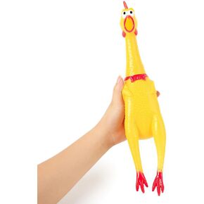 HHXC 15 Inch Large Rubber Chicken,Screaming Chicken Dog Toys,Yellow Rubber Squawking Chicken,Squeaky Chicken Toys,Prank Noise Maker Parties, Pranks, Practical Jokes
