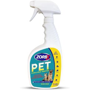 ZORBX Pet Stain and Odor Eliminator for Strong Odor - Dual Action Natural Enzymes Pet Odor Neutralizer & Stain Remover for Dog & Cat Urine | Carpet Cleaner Spray - 128 FL Oz (1 Gallon)