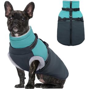 Dog Coat, Large Dog Winter Coat, Dog Jacket with Harness Built in, Waterproof Dog Snow Jacket, Warm Dog Snowsuit Vest, Dog Fleece Jacket Cold Weather Coat Golden Retriever (Purple 2XL)