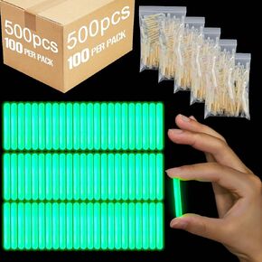Jenaai 500 Pcs Fishing Glow Sticks Bulk for Bobbers Mini Glow Stick Rod Tip for Fishing Poles Small Glow Sticks for Night Fishing Easter Egg 4th of July, Independence Day(Multicolor, 1.5 Inch)