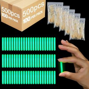 Jenaai 500 Pcs Fishing Glow Sticks Bulk for Bobbers Mini Glow Stick Rod Tip for Fishing Poles Small Glow Sticks for Night Fishing Easter Egg 4th of July, Independence Day(Multicolor, 1.5 Inch)