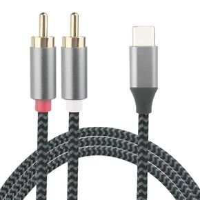 USB C to RCA Audio Cable Type C to 2RCA Male Jack Plug Adapter, RCA to USB C Adapter Cable Cord Compatible with iPhone 15 Pro/Max/Plus, iPad Pro, Samsung S24/S23, Amplifier, Speaker, Car Stereo, 5FT