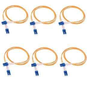 GESD 1 Meter(3.28ft) 6 Pack LC to LC Duplex Port Fiber Optical Patch Cable SMF SingleMode 9/125um LSZH (OS1/OS2 Compatible) Ultra Optical Cable Yellow Riser OFNR Cable Jacket