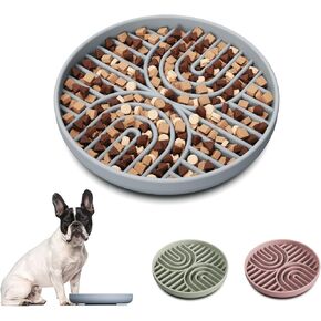 Slow Feeder Dog Bowls, Silicone Slow Feeder for Dogs & Puppies, Dog Puzzle Bowl with Suction Cups for Anxiety Relief, Slow Eating, Dishwasher Fit, for All Breed, Green