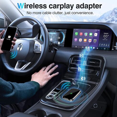 محول Carplay اللاسلكي 2024 ترقية يحول محول carplay السلكي إلى لاسلكي لأجهزة iPhone، قابس التحكم اللاسلكي وتشغيل Carplay للسيارات من 2016 ولـ Apple iPhone iOS 10+ in Saudi Arabia