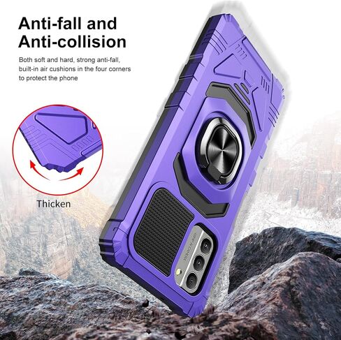 حافظة Ailiber لهاتف Nokia G400 5G، حافظة Nokia G400 N1530DL مع واقي شاشة، مسند حلقي لحامل السيارة المغناطيسي، درجة عسكرية، غطاء هاتف واقٍ شديد التحمل مقاوم للصدمات لهاتف Nokia G400-أسود in Kuwait