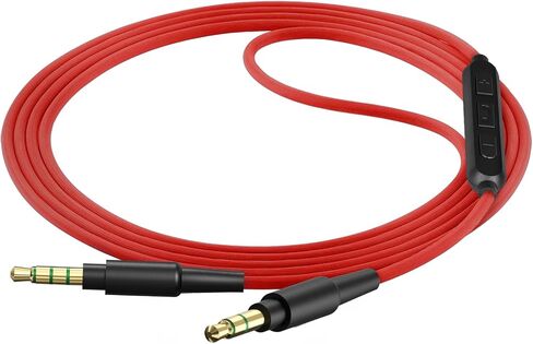 Geekria Audio Cable with Mic Compatible with Skullcandy Hesh Evo, Crusher Evo, Crusher Wireless, Cassette, Riff 2 Cable, 3.5mm Aux Replacement Stereo Cord with Inline Microphone (4 ft/1.2 m) in Saudi Arabia