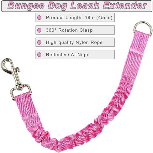 Short Dog Leash Extender, 18 in Bungee Shock Absorbing, Nylon Multifunctional Dog Leash for Medium Large Dogs Walking Training Running (Green) in Kuwait