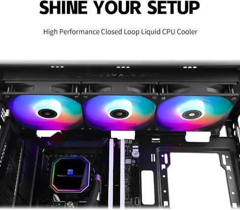 مبرد سائل Frozen Prism360 Black ARGB CPU، مضخة فعالة للتحكم في PWM 3300 دورة في الدقيقة، 3 × TL-E12 سلسلة PWM مروحة، أجزاء كمبيوتر تبريد المياه، لـ AMD AM4/AM5، Intel 1150/1156/1200/1700/20XX in Saudi Arabia