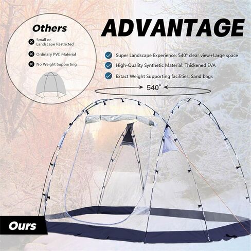 Bubble Tent 10'x10' Outdoor Tent 4-6 Person Screen House Igloo Tent for Cold Protection Camping Tent in Kuwait