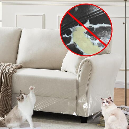 3 عبوات مقاس 118 × 8 بوصة، واقي أثاث مضاد للخدش من القطط، واقي أريكة رادع للخدش من مخالب القطط، شريط لاصق للكفوف، غطاء أريكة مقاوم للحيوانات الأليفة لباب الأريكة الزاوية in Kuwait