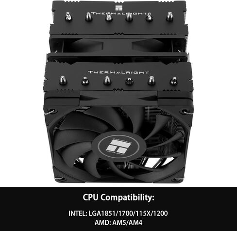 مبرد وحدة المعالجة المركزية Thermalright Royal Knight 120 SE، بارتفاع 155 مم فقط، مراوح PWM مزدوجة الأبراج TL-C12B V2 وTL-C12015B، 6 أنابيب حرارية، تبريد الكمبيوتر الشخصي لـ AM4/AM5/Intel LGA 1700/1851/1150/1151/1200 in Saudi Arabia