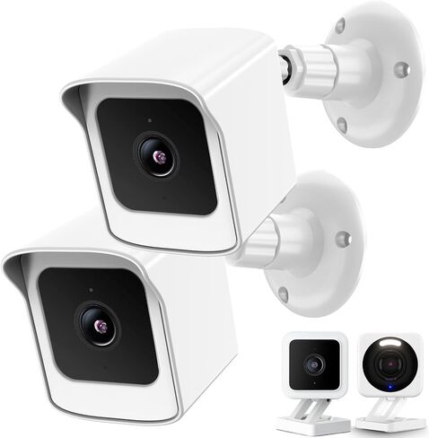 حامل PEF لكاميرا Wyze Cam V3 الجديدة كليًا فقط، غطاء واقٍ مقاوم للطقس وغطاء صلب مثبت على الحائط قابل للتعديل 360 درجة لنظام كاميرا المنزل الذكي الداخلي Wyze V3 (أبيض، عبوة واحدة) in Kuwait