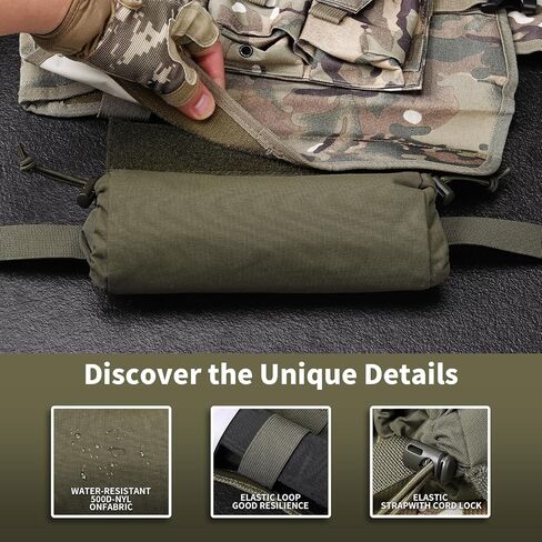 Ifak Medical Trauma Roll Up Drop Bag EMT First Aid Sub Abdominal Carrying Pouch with Hook-N-Loop Tactical First Aid Drop Pouch for Plate Carrier/Chest Rig Vest in Kuwait