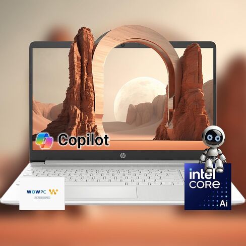 كمبيوتر محمول HP 15 Slim Copilot Ready AI • ذاكرة وصول عشوائي (RAM) سعة 16 غيغابايت • وحدة تخزين سعة 1 تيرابايت (محرك أقراص SSD سعة 512 غيغابايت + محرك أقراص ثابت خارجي سعة 512 غيغابايت) • معالج Intel رباعي النواة يعمل بالذكاء الاصطناعي • عمر بطارية طويل  in Saudi Arabia