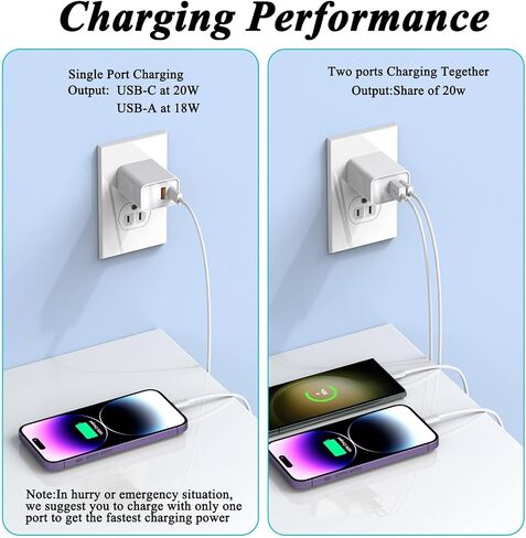 iPhone 16 Charger,USB C Charger Fast Charging,2Pack 40W Dual Port Fast Wall Charger Block for Apple iPhone 16/15 Plus/15 Pro Max/iPad Pro/Air/Mini/AirPods & More (2Pack 6FT USB C to C Cable Included) in Saudi Arabia