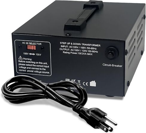 محول جهد كهربائي ياباني بقدرة 3000 وات لأعلى/لأسفل - 100 فولت إلى 120 فولت / 120 فولت إلى 100 فولت محول طاقة ياباني - سلك مؤرض بالكامل معتمد من CE in Kuwait