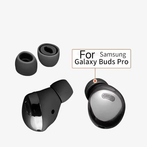 6 أزواج من رؤوس الأذن السيليكون لسماعات Samsung Galaxy Buds Pro، 3 أحجام بديلة من أطراف الأذن المضادة للانزلاق مع شبكة حماية من الغبار لـ Galaxy Buds Pro، زعانف أذن مرنة SM-R190 في علبة الشحن - أسود in Kuwait