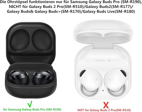 6 أزواج من رؤوس الأذن السيليكون لسماعات Samsung Galaxy Buds Pro، 3 أحجام بديلة من أطراف الأذن المضادة للانزلاق مع شبكة حماية من الغبار لـ Galaxy Buds Pro، زعانف أذن مرنة SM-R190 في علبة الشحن - أسود in Kuwait