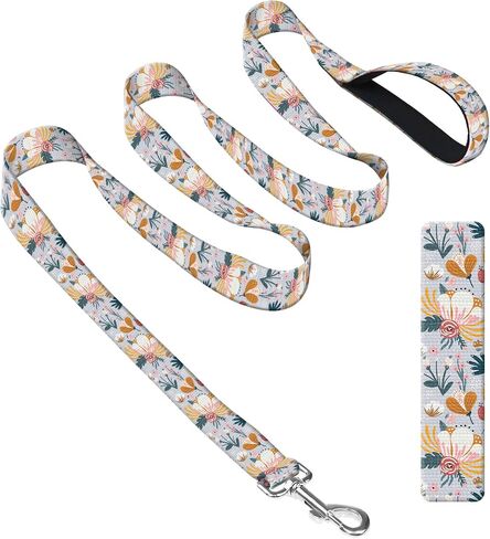 Dog Leash with Neoprene Handle, Dog Training Leash, 6FT Cute Durable Polyester Dog Leashes for Medium & Large Dogs Walking Boho Colorful Flower in Saudi Arabia