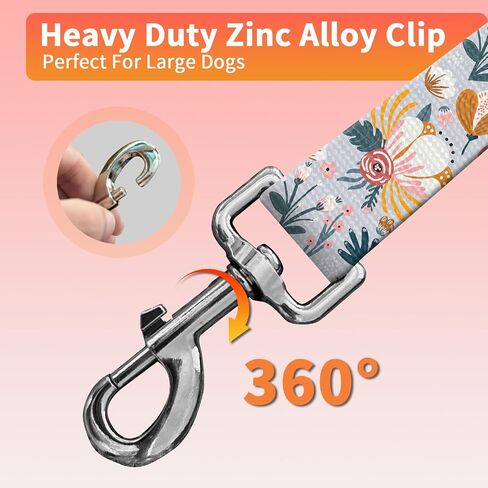 Dog Leash with Neoprene Handle, Dog Training Leash, 6FT Cute Durable Polyester Dog Leashes for Medium & Large Dogs Walking Boho Colorful Flower in Saudi Arabia
