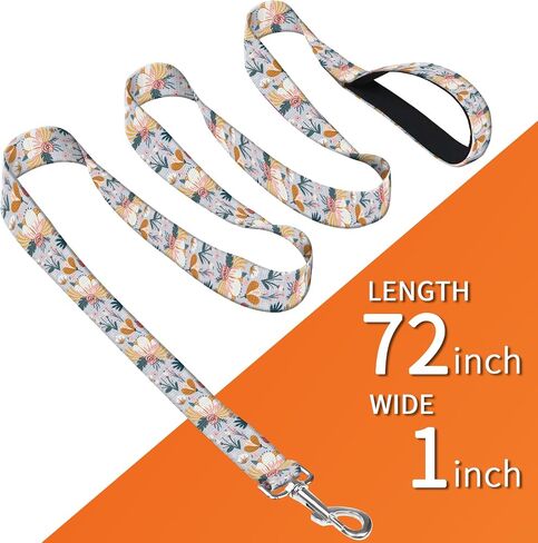 Dog Leash with Neoprene Handle, Dog Training Leash, 6FT Cute Durable Polyester Dog Leashes for Medium & Large Dogs Walking Boho Colorful Flower in Saudi Arabia