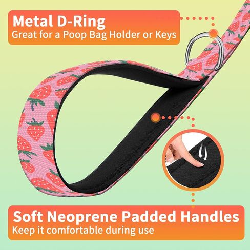 Dog Leash with Neoprene Handle, Dog Training Leash, 6FT Cute Durable Polyester Dog Leashes for Medium & Large Dogs Walking Boho Colorful Flower in Saudi Arabia