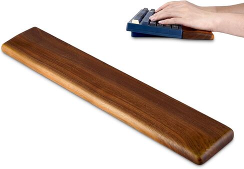Wooden Keyboard Wrist Rest, Mechanical Gaming Keyboard Walnut Palm Rest, Full Size Ergonomic Design Wrist Pad for Typing Pain Relief, Non-Slip Palm Pad for office, gaming(17.32 Inches) in Saudi Arabia