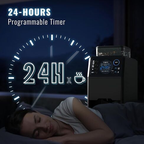 ماكينة صنع القهوة والطحن الأوتوماتيكية - مطحنة لدغ مدمجة، تنظيف ذاتي، قهوة مثلجة، مؤقت قابل للبرمجة 24 ساعة، تصميم أسود باهت أنيق in Kuwait