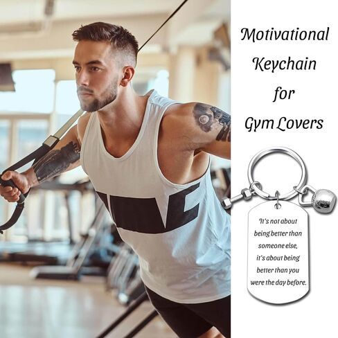 Fitness Keychain Featuring Dumbbell and Kettlebell with Uplifting Quotes for Gym Lovers, Coaches, Instructors, Trainers in Saudi Arabia