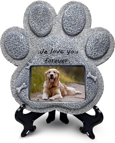 HINUGO Pet Memorial Stones for Cats,Loss of Cats Sympathy Gift Indoor Display,Pet Grave Markers Cats Bereavement Gifts Outdoor Tombstone Paw Shaped Carve We Love You Forever in Saudi Arabia