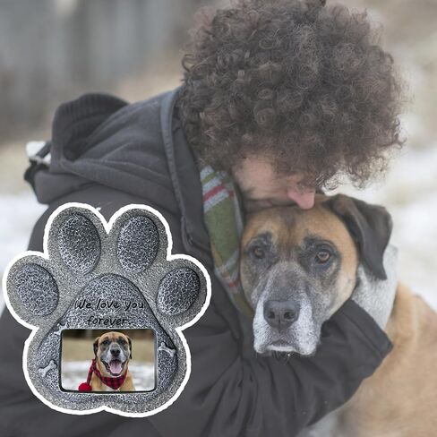 HINUGO Pet Memorial Stones for Cats,Loss of Cats Sympathy Gift Indoor Display,Pet Grave Markers Cats Bereavement Gifts Outdoor Tombstone Paw Shaped Carve We Love You Forever in Saudi Arabia